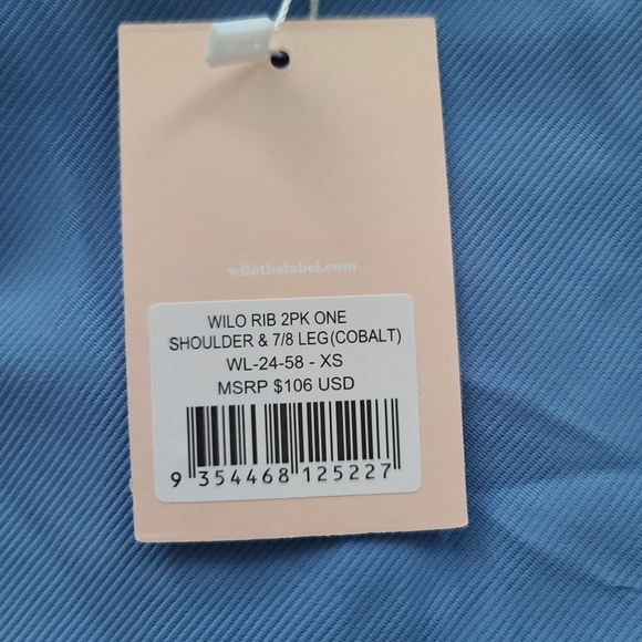 WILO Powder Blue One Shoulder Sports Bra And Leggings Set Sz XS - Picture 5 of 10